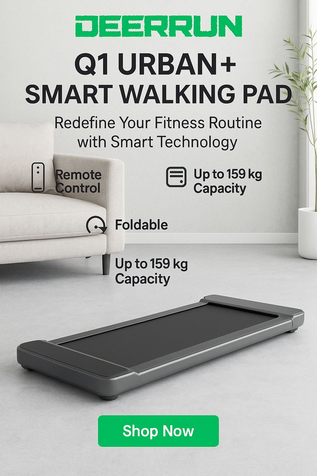 StealthStride Walking Pad: Ultra-Quiet Under-Desk Treadmill for Home & Office Workouts | Compact & Foldable